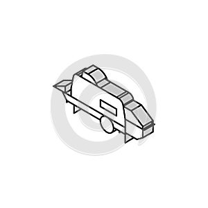 concrete pumper civil engineer isometric icon vector illustration