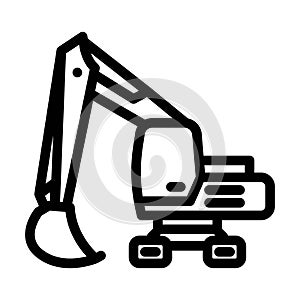 concrete pumper civil engineer line icon vector illustration