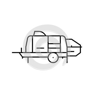 concrete pumper civil engineer line icon vector illustration