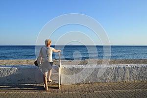 Concrete quay on the sea shore