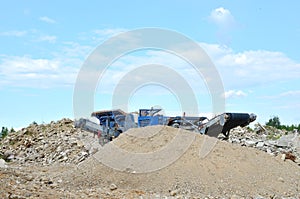 Concrete recycling shredding machine.