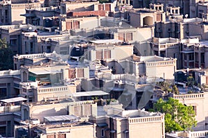 Concrete residential houses packed closely together