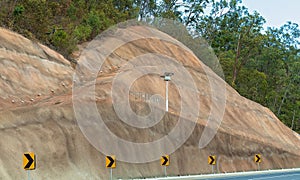 Concrete Retaining Wall On Highway photo