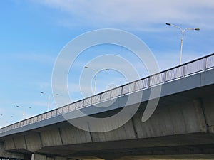 Concrete road bridge taken from below