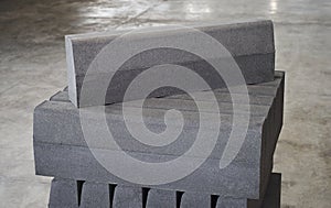 Concrete road curbs at the factory