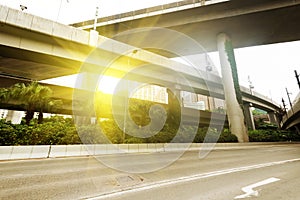 concrete road curve of viaduct in shanghai