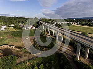 Concrete road - street highway bridges Nature Landscape village and contruction site