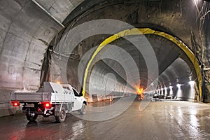 Concrete Road Tunnel Under Construction