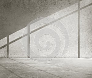 Concrete Room Corner Shadow Cement Wallpaper Concept