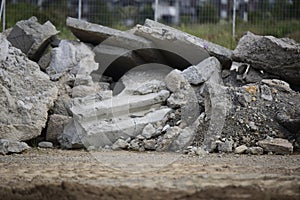 Concrete Rubble On a Job site