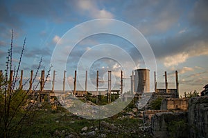 Concrete ruins and blue sky