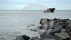 Concrete Ship Sunk off the Coast of Cape May New Jersey. SS Atlantus