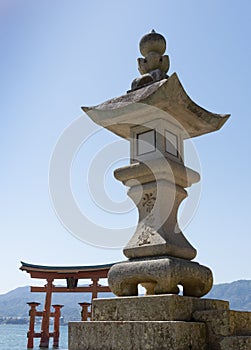 Concrete Shrine with Torii Gate