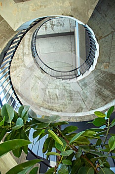 Concrete spiral staircase