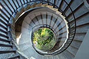 Concrete spiral staircase