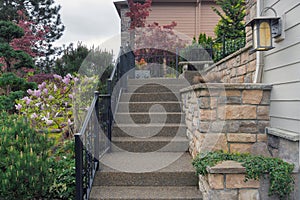 Concrete Stair Steps to House Entrance