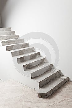 Concrete staircase under construction