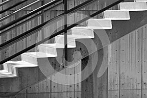 Concrete stairs and wall