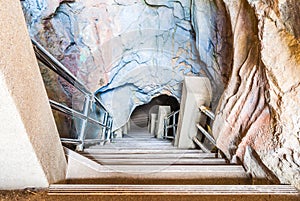 Concrete Stairway into Beautiful Cave