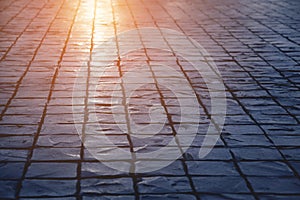 concrete stamp cube pattern of urban street parking