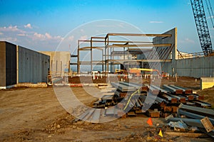 Concrete and steel frame structure.