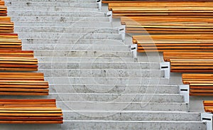 Concrete stepped staircase