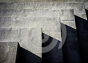 Concrete steps with harsh shadows