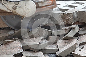 Concrete stone cutter photo