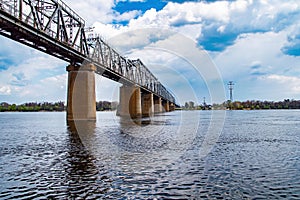 Concrete supports of the railway bridge over the river