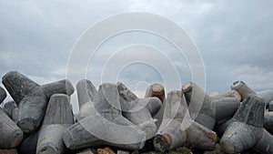 concrete tetrapods, Vizhinjam sea port, Thiruvananthapuram, Kerala