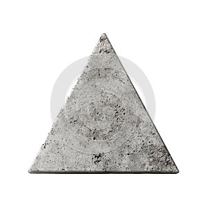 Concrete Triangle Sculpture. Modern Geometric Art And Design Element. Isolated On Transparent Background