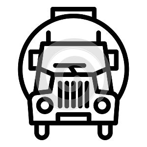Concrete truck line icon. Mixer truck vector illustration isolated on white. Vehicle outline style design, designed for