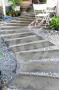 Concrete walkway in garden