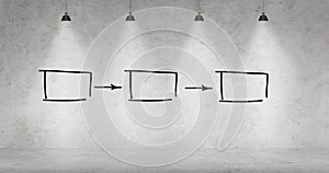 Concrete wall with lights