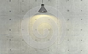 concrete wall loft style decor with under light, background, template design