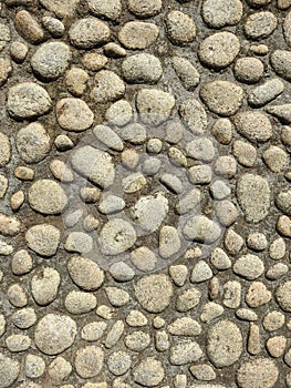 Concrete wall with pebbles