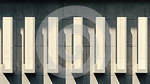 A concrete wall with a series of rectangular openings.