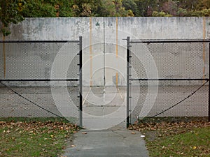 Concrete wall for tennis preactice.