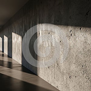 The wall and smooth floor, creating a dramatic interplay of light