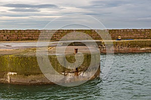 Concrete wharf.Peterhead, Aberdeenshire, Scotland, UK photo