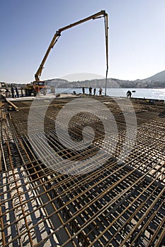 Concreting new cruiser terminal in the harbour