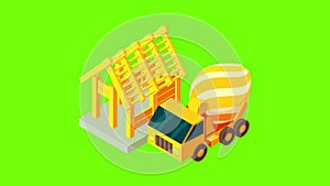Concreting works icon animation