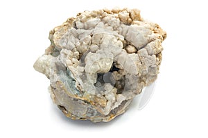 Concretion of minerals with small cavities inside photo