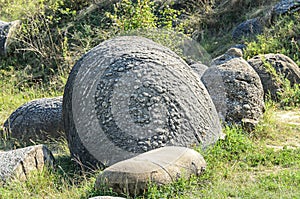 Concretions growing up, old trovant natural formed, cement sand, Romania Europe, close up