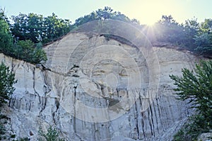 Concretions growing up, old trovant natural formed, cement sand, Romania Europe, close up