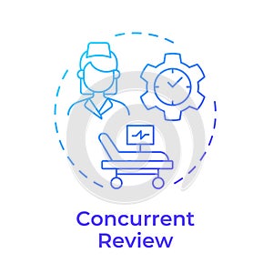Concurrent review blue gradient concept icon photo