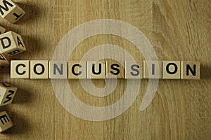 Concussion word from wooden blocks