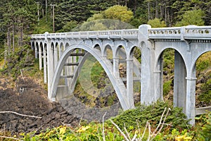 Conde B McCullough designed Ben Jones Bridge near Depoe Bay Oregon