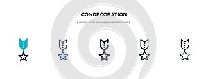 Condecoration icon in different style vector illustration. two colored and black condecoration vector icons designed in filled,