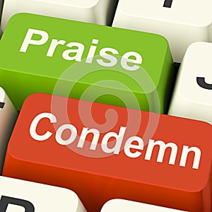 Condemn Praise Keys Means Appreciate or Blame photo